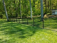 <b>54'' high Black Alumi Guard 3-Rail Ascot Aluminum Fencing with Flat Post Caps</b>